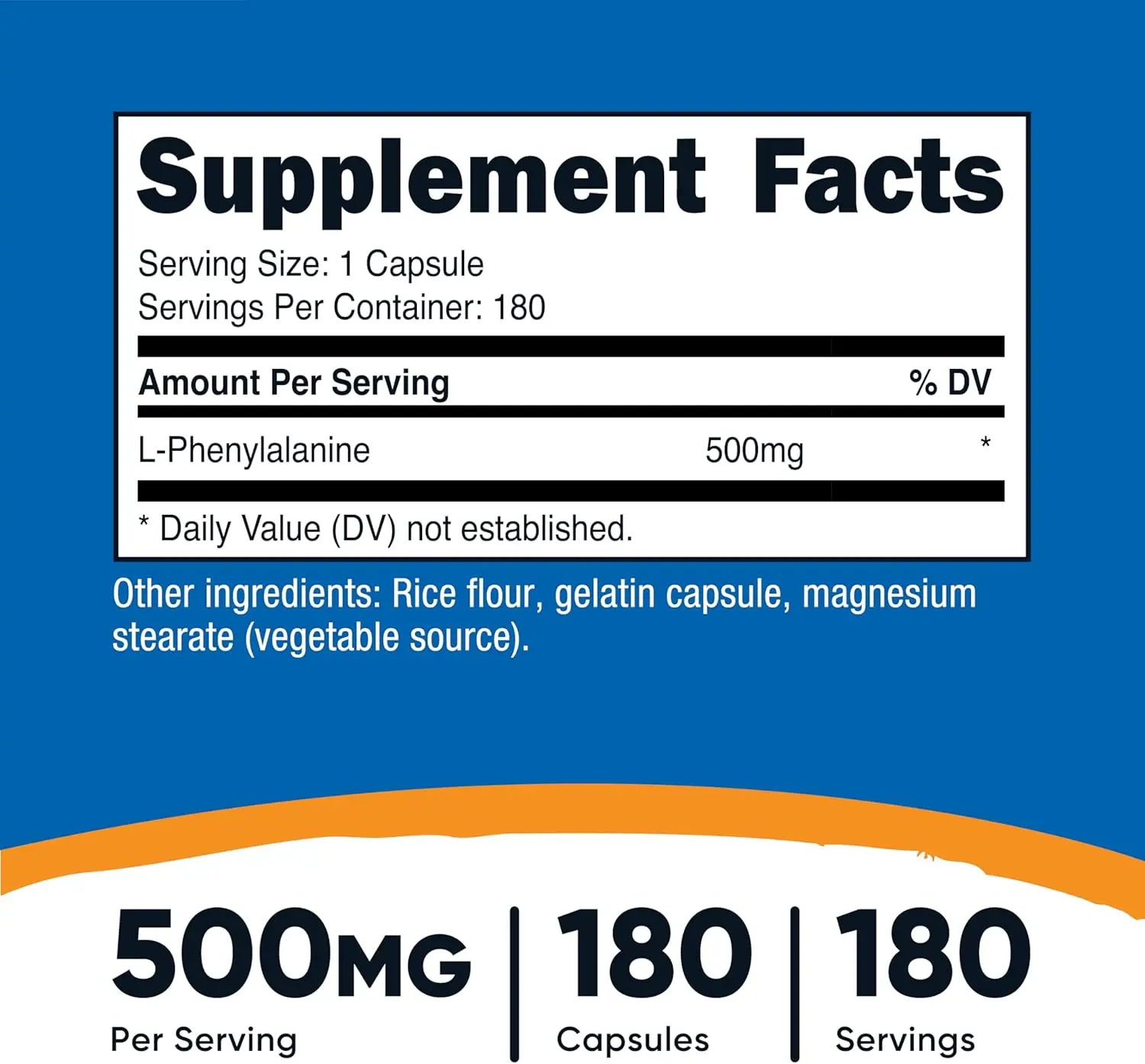 Nutricost, L-Phenylalanine 500 mg Capsules